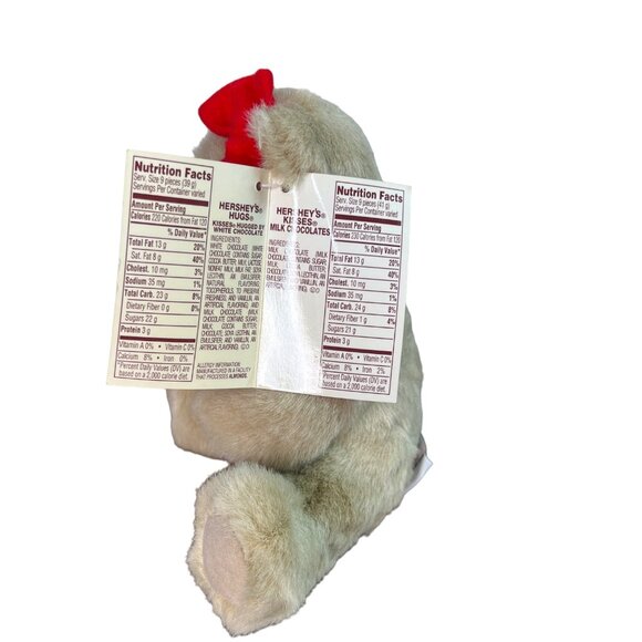 Hershey's Hugs & Kisses Plush Teddy Bear With Red Bow - Picture 4 of 9